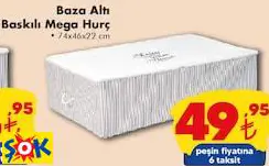 BAZA ALTI BASKILI MEGA HURÇ • 74X46X22 CM